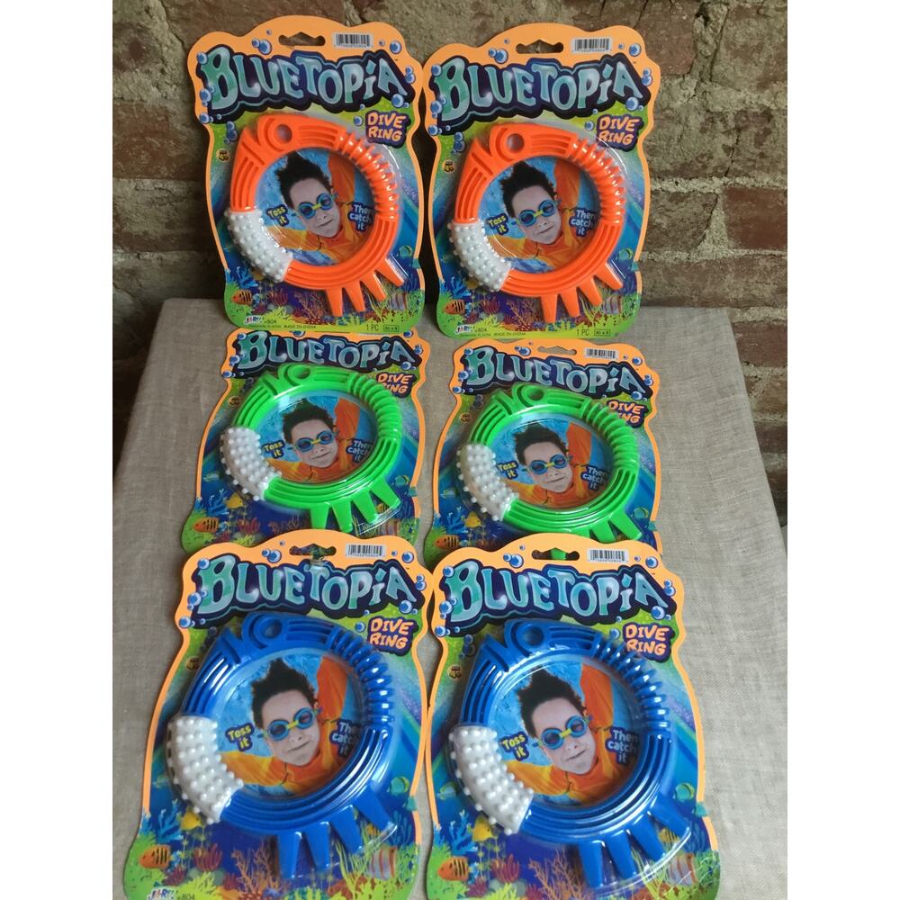 JA-RU Bluetopia Dive Diving Rings Easy Grip Pool Toys  Lot of 6  New